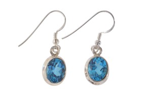 Kolczyki srebrne topaz swiss K158