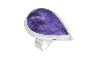 Pierścionek srebrny czaroit P158