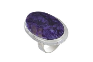 Pierścionek srebrny czaroit P159