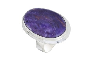 Pierścionek srebrny czaroit P160