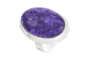 Pierścionek srebrny czaroit P161