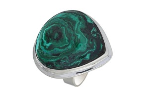 Pierścionek srebrny chryzokola z azurytem P168