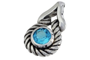 Zawieszka srebrna topaz niebieski Z306