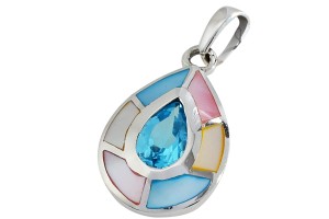 Zawieszka srebrna topaz niebieski Z310