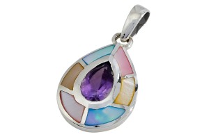 Zawieszka srebrna ametyst   Z312