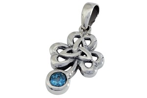 Zawieszka srebrna topaz niebieski Z315