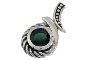 Zawieszka srebrna kwarc zielony Z316