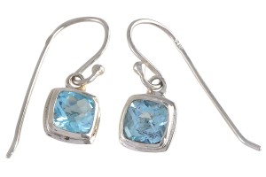 Kolczyki srebrne topaz niebieski K164