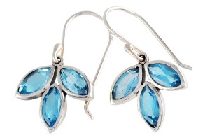 Kolczyki srebrne topaz niebieski K166