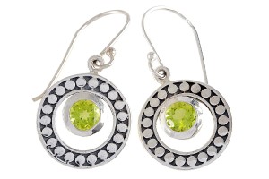 Kolczyki srebrne oliwin   K177