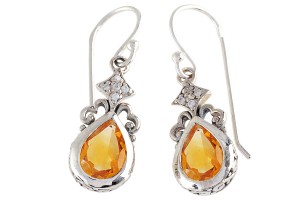 Kolczyki srebrne cytryn K179