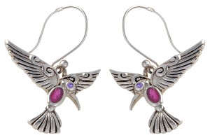 Kolczyki srebrne rubin K189