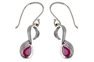 Kolczyki srebrne rubin K195