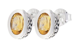 Kolczyki srebrne cytryn K239