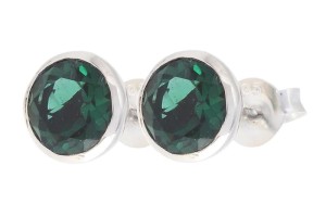 Kolczyki srebrne kwarc zielony K257