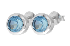 Kolczyki srebrne topaz niebieski K258