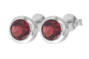 Kolczyki srebrne granat K259