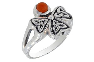 Pierścionek srebrny kornelian P274