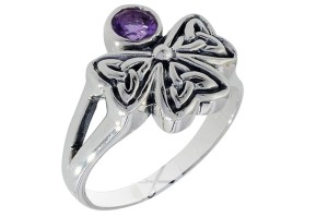 Pierścionek srebrny ametyst P273