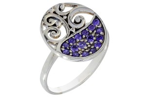 Pierścionek srebrny ametyst P265