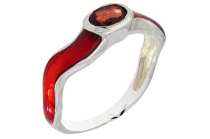 Pierścionek srebrny granat P260