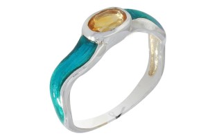 Pierścionek srebrny cytryn P259