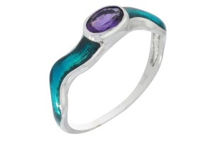 Pierścionek srebrny ametyst P257