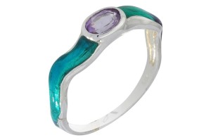 Pierścionek srebrny ametyst P256