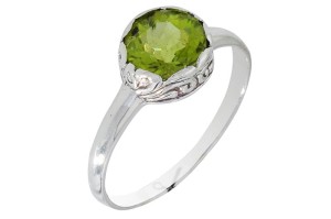 Pierścionek srebrny oliwin P244