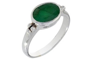 Pierścionek srebrny szmaragd P241