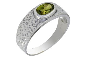 Pierścionek srebrny oliwin P207