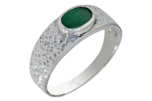 Pierścionek srebrny szmaragd P206