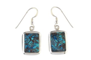 Kolczyki srebrne azuryt K261