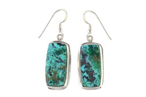 Kolczyki srebrne azuryt K262