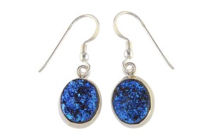 Kolczyki srebrne agat titanium K282