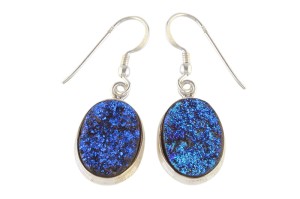 Kolczyki srebrne agat titanium K283