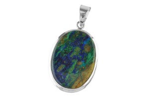 Zawieszka srebrna azuryt z malachitem Z350