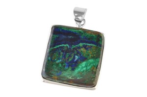 Zawieszka srebrna azuryt z malachitem Z349