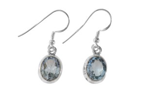 Kolczyki srebrne topaz sky K157