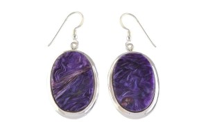 Kolczyki srebrne czaroit K356