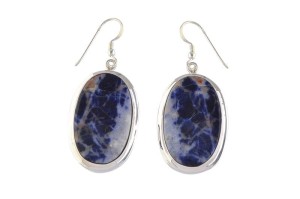 Kolczyki srebrne sodalit K354