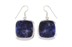 Kolczyki srebrne sodalit K352