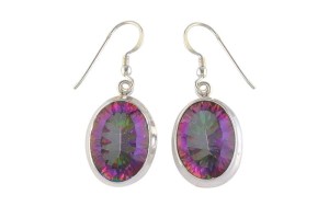 Kolczyki srebrne topaz mistik K348