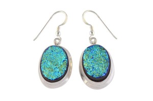 Kolczyki srebrne agat titanium K341