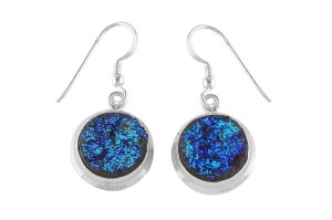 Kolczyki srebrne agat titanium K338