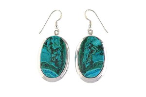 Kolczyki srebrne chryzokola K336