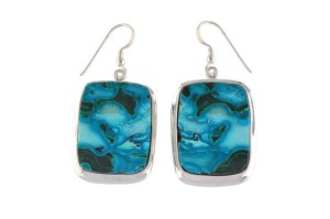 Kolczyki srebrne chryzokola K335