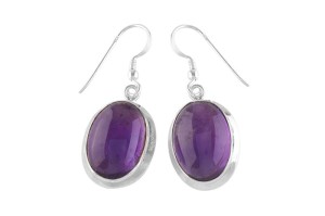 Kolczyki srebrne ametyst K330