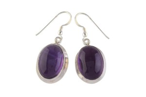Kolczyki srebrne ametyst K329