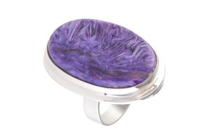 Pierścionek srebrny czaroit P398